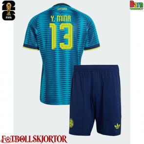 Colombia Yerry Mina #13 Borta Kläder Barn VM 2026 Kortärmad (+ Korta byxor)
